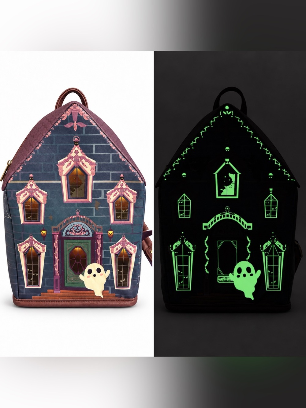 NWT Bewaltz Glow in the Dark Haunted House Halloween Mini Backpack